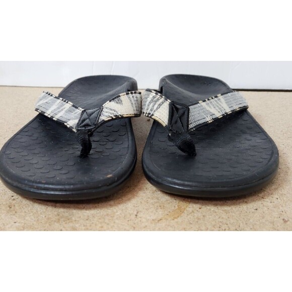 Vionic Tide II Womens Black-White Toe Post Stylish Flip Flop Flats Zebra - Picture 2 of 14
